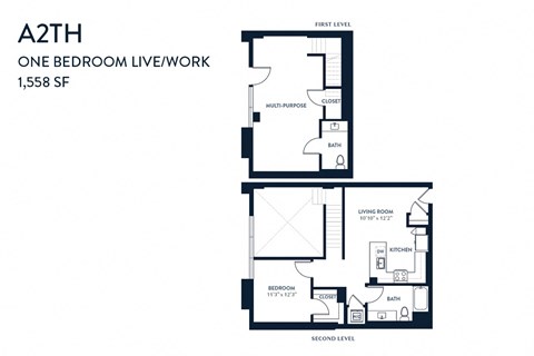 One Bedroom A2TH 1558 SF - Resa Long Beach